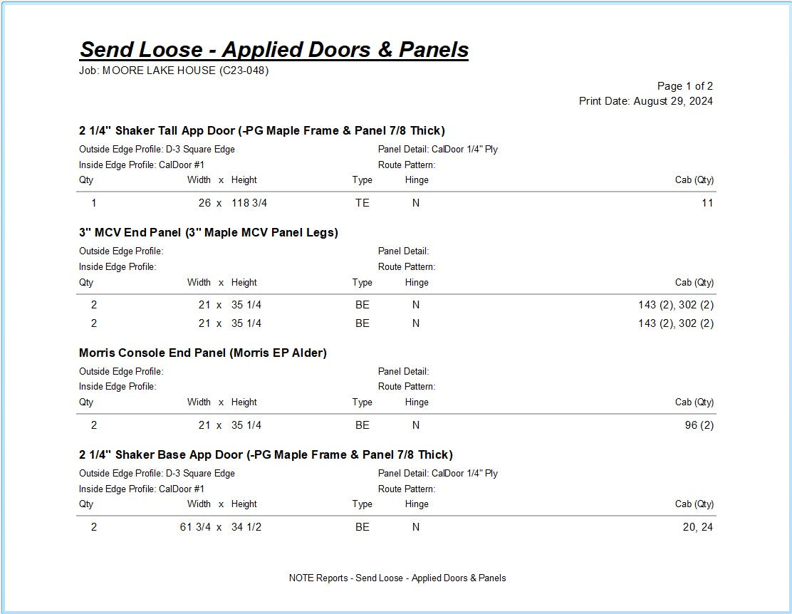 Send Loose Reports Group