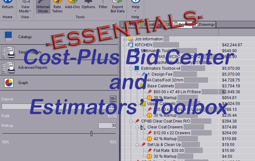 Cost-Plus Bid Center and the Estimators' Toolbox v4